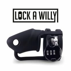 Best reviews of 😀 Lock-a-Willy Set Chastity Number Lock Black Silicone Penis Cage 💯