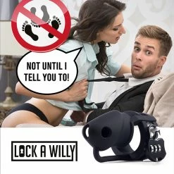 Best reviews of 😀 Lock-a-Willy Set Chastity Number Lock Black Silicone Penis Cage 💯 -Ball Toys Sales unnamed file 1016