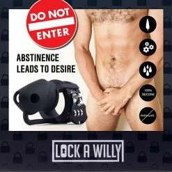 Best reviews of 😀 Lock-a-Willy Set Chastity Number Lock Black Silicone Penis Cage 💯 -Ball Toys Sales unnamed file 1017