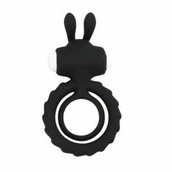 Brand new ๐ Best Couples Sex Toys Love Moment Double Disc Rabbit Vibrating Cock Ring Black ๐