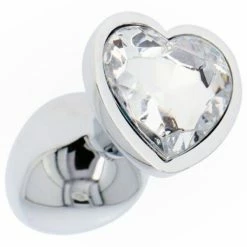 Deals ⭐ Fetish Art – Bejewelled Clear Heart Jewelled Butt Plug – Medium 😀